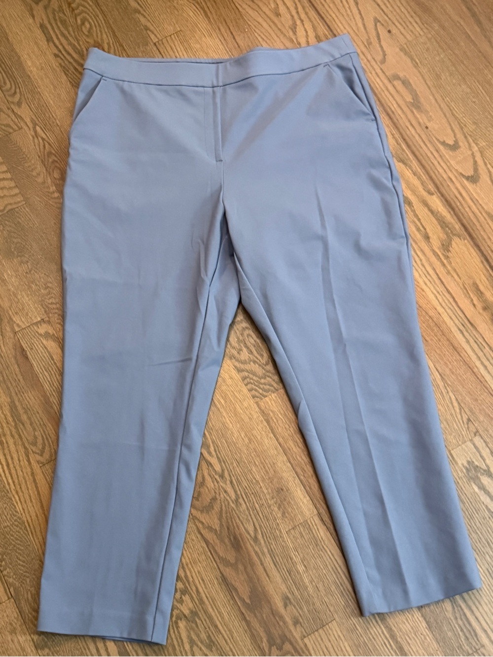 Counterparts Stretch Mid-Rise Ankle Pants in Light Blue